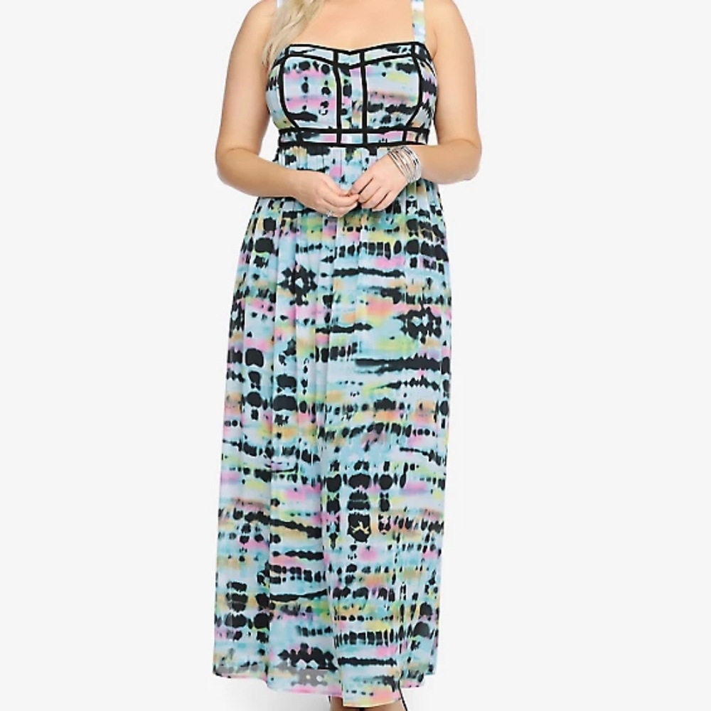 Tie-Dye Chiffon Maxi Dress
